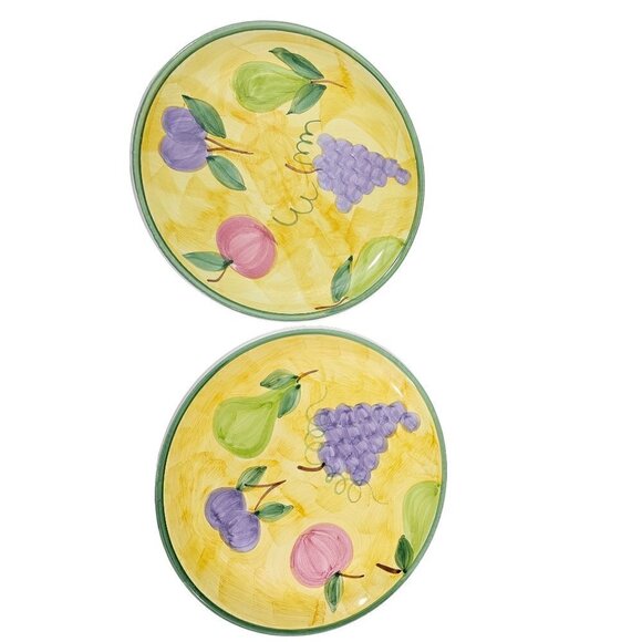 Caleca Frutta Hand Painted Italian Fruit Design 11 1/8”Dinner Plates – Set of 2 - Picture 11 of 16
